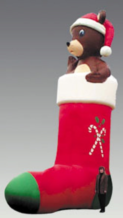 Holiday Inflatables stocking bear